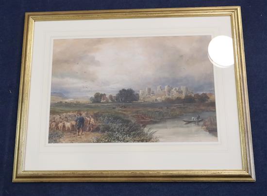 David Cox Jnr (1809-1885) Pevensey Castle, Sussex 13 x 20in.